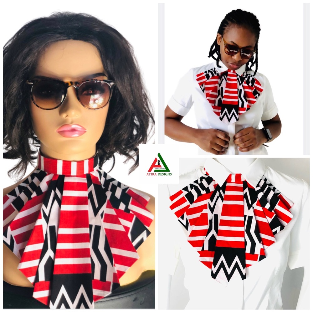 Kente Necklace Bib, Jabot Collar, African Print